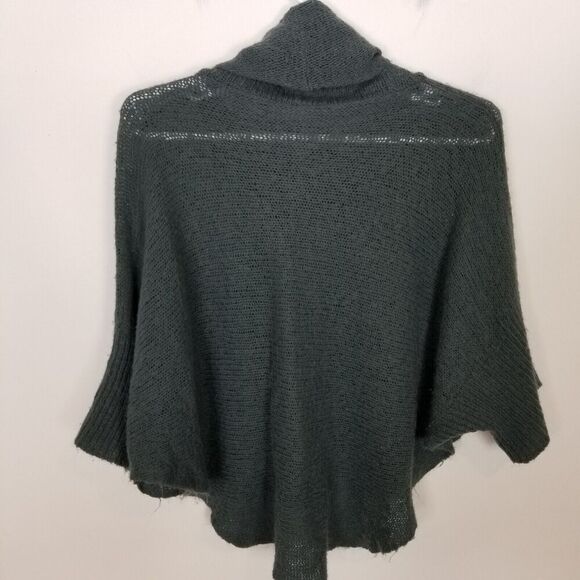 Wooden Ships Women Cowl Neck Ruana Poncho Sweater Sz M/L Wool Blend Lightweight - Picture 2 of 4